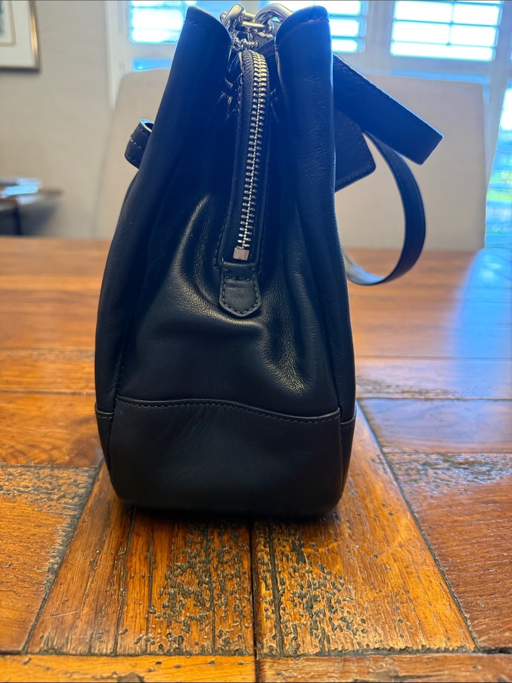 Coach Black Leather Turnlock Tote Bag - Picture 6 of 9